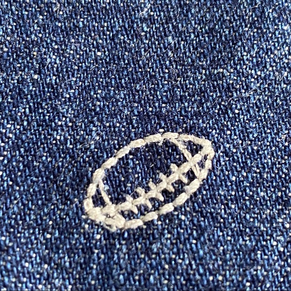 OshKosh Embroidered Football Denim Overalls - Picture 6 of 9
